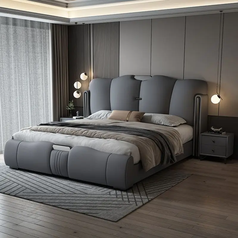 

Modern Storage Bed Upholstered Fancy Frame Sleeping French Bed Bedroom Lounge Sleeping Letto Matrimoniale Home Accessories