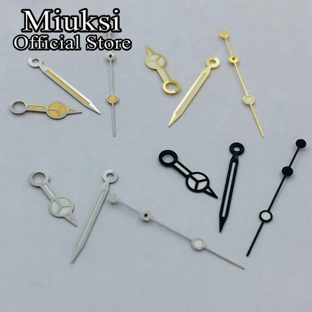 Miuksi silver gold black watch hands green luminous fit NH35 NH36 ETA 2824 2836 Miyota 8205 8215 821A Mingzhu 2813 3804 movement