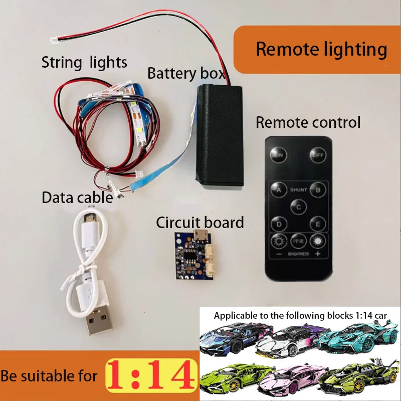 Led Light For 1:14 Technical Car Building Blocks City RSR Race Vehicle Bricks DIY Lamp Toys Set Not Included Car