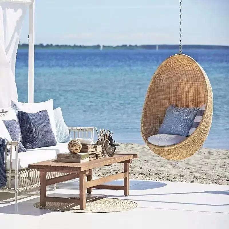 Nordic Outdoor Swing Net Red Open Bird's Nest Hanging Chair Leisure Balcony Courtyard Home Cradle Rattan Chair