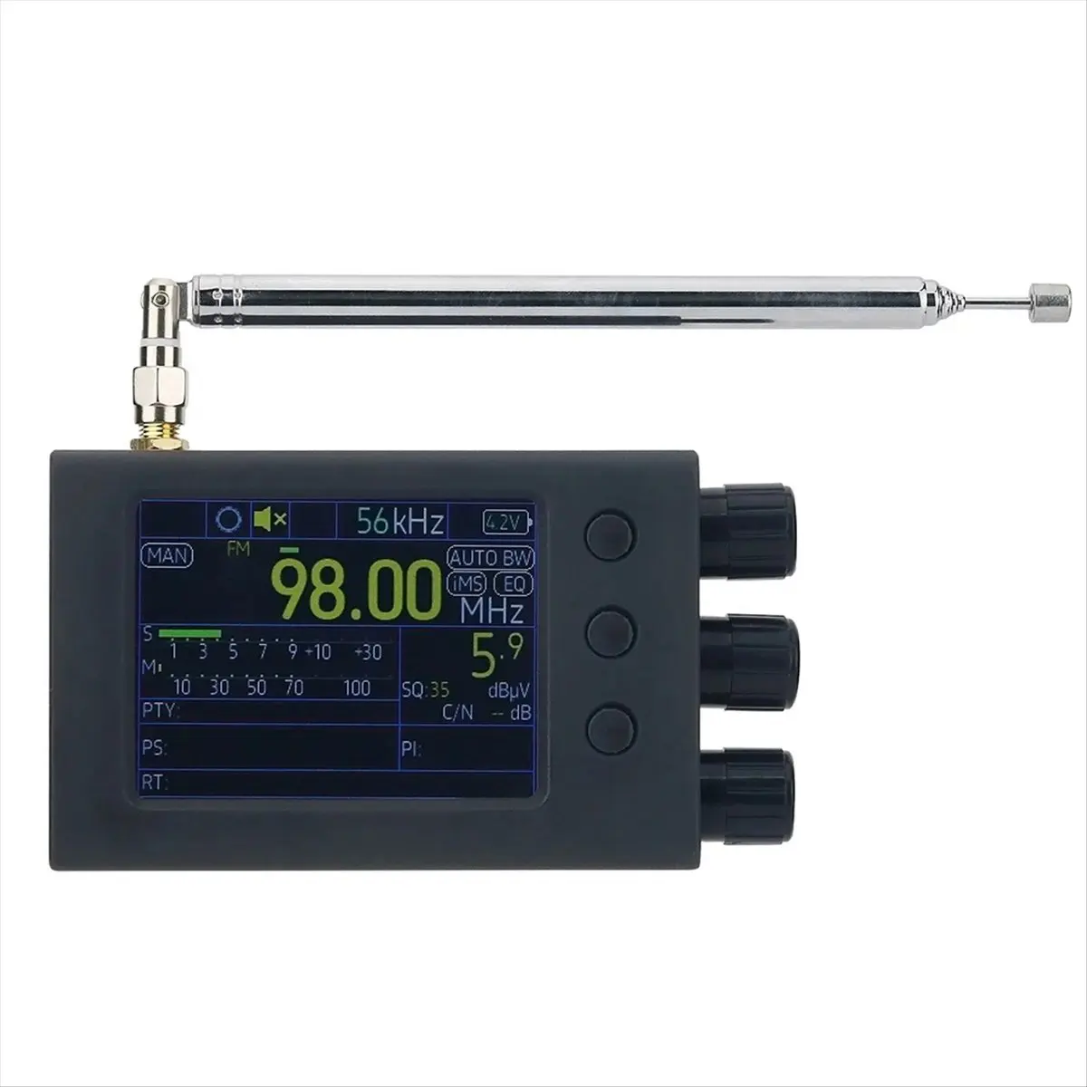 * A02R 64-108MHZ Portátil TEF6686 Receptor de rádio de banda completa RDS AM FM SW MW LW com antena Tela de 2,8 polegadas PE5PVB B