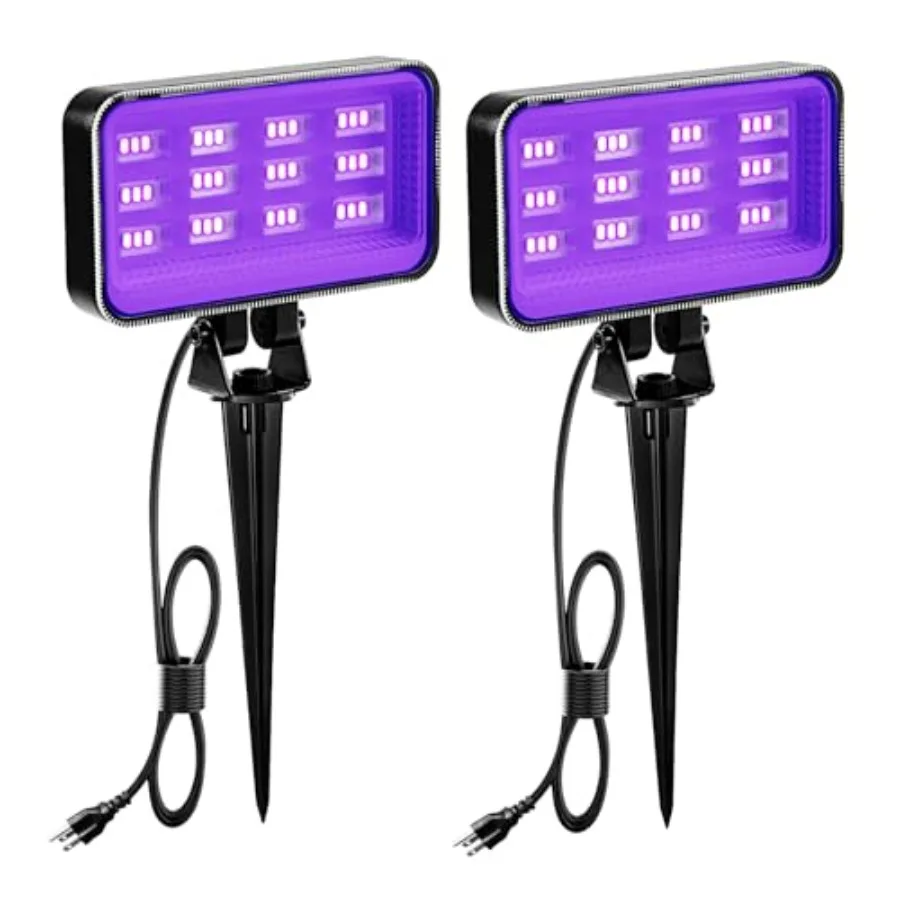 

30W Black Light Spotlight Outdoor - High Power LED Outdoor Black Light Spot Lights IP66 Waterproof Blacklight Spotlight 395nm B