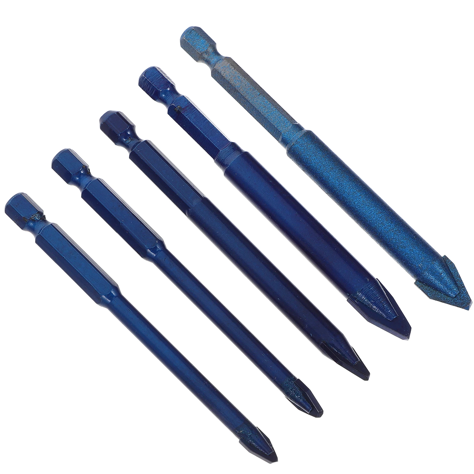 

5pcs Eccentric Drill Bit Set Ceramic Tiles Glass Concrete 6mm 8mm 10mm 12mm Masonry Drilling Tool Triangle Shank