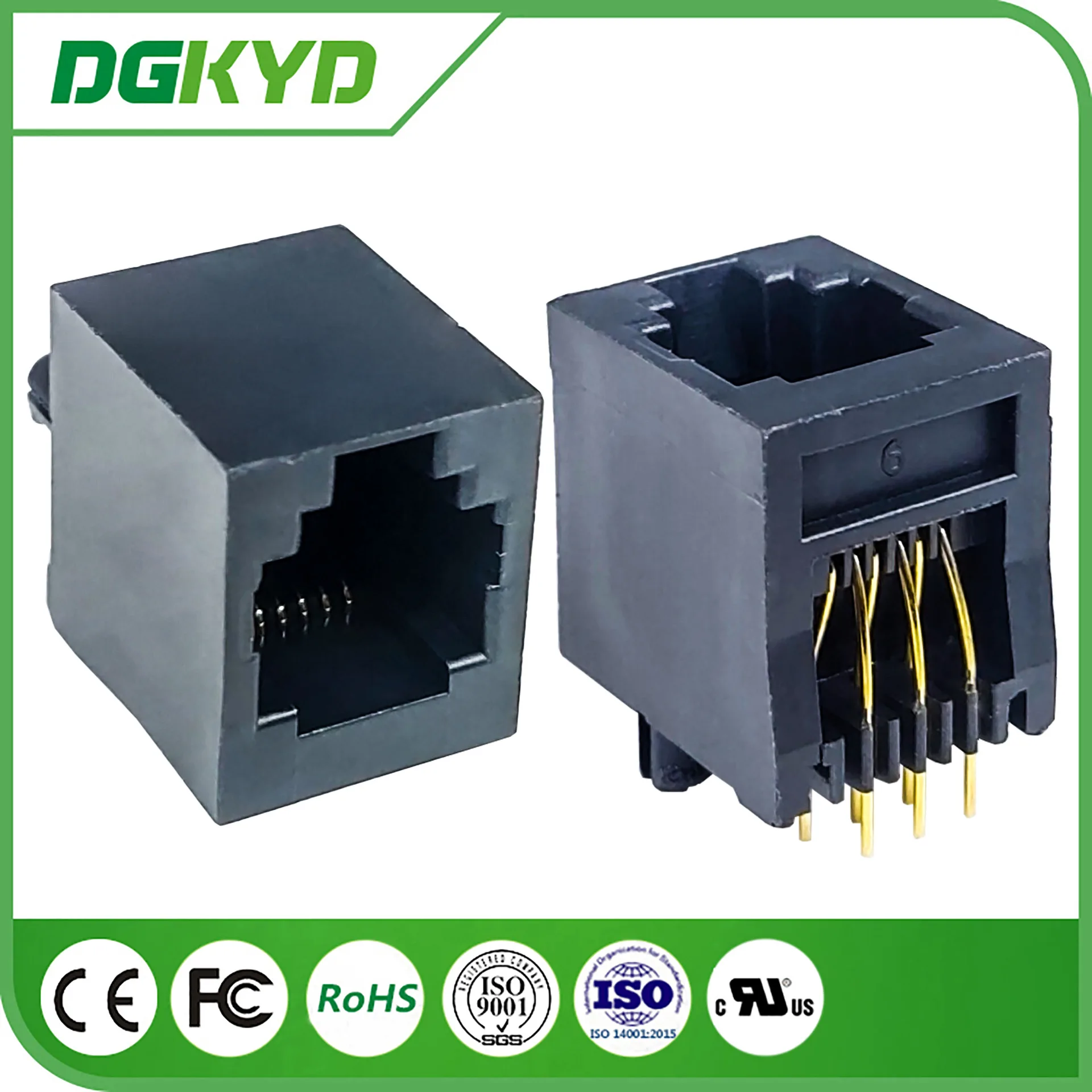 For DGKYD52221166IWA1DY4 RJ45 connector 6P6C no light all plastic, single port network cable socket