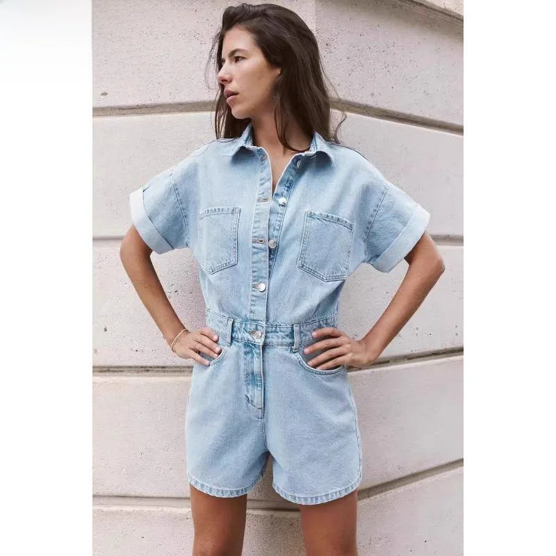 Verano 2024 Faionable Pantalones vaqueros de una pieza para mujer, cintura alta, pierna ancha, longitud ortopé, detalle de borla, informal en línea Excl...