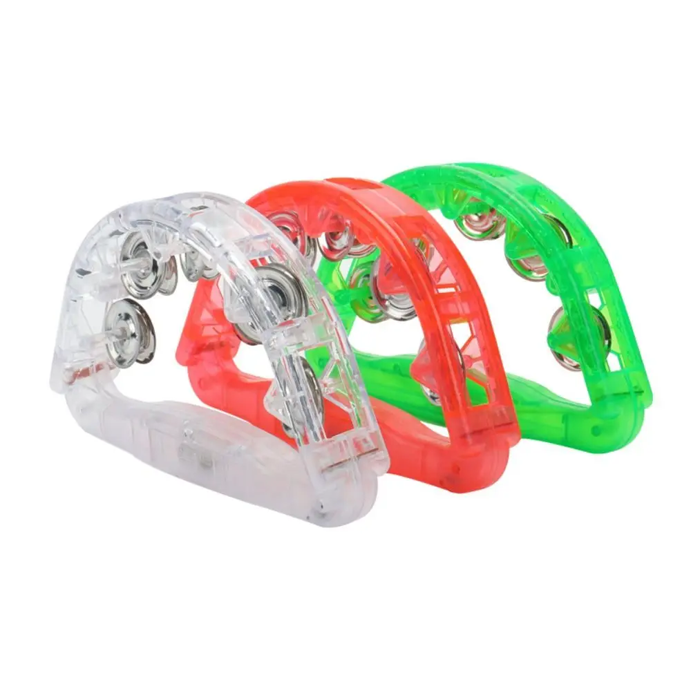 New ABS Illuminated Hand Rattle Random color Sensory LED Light Up Sensory Flashing Tambourine Shaking Party