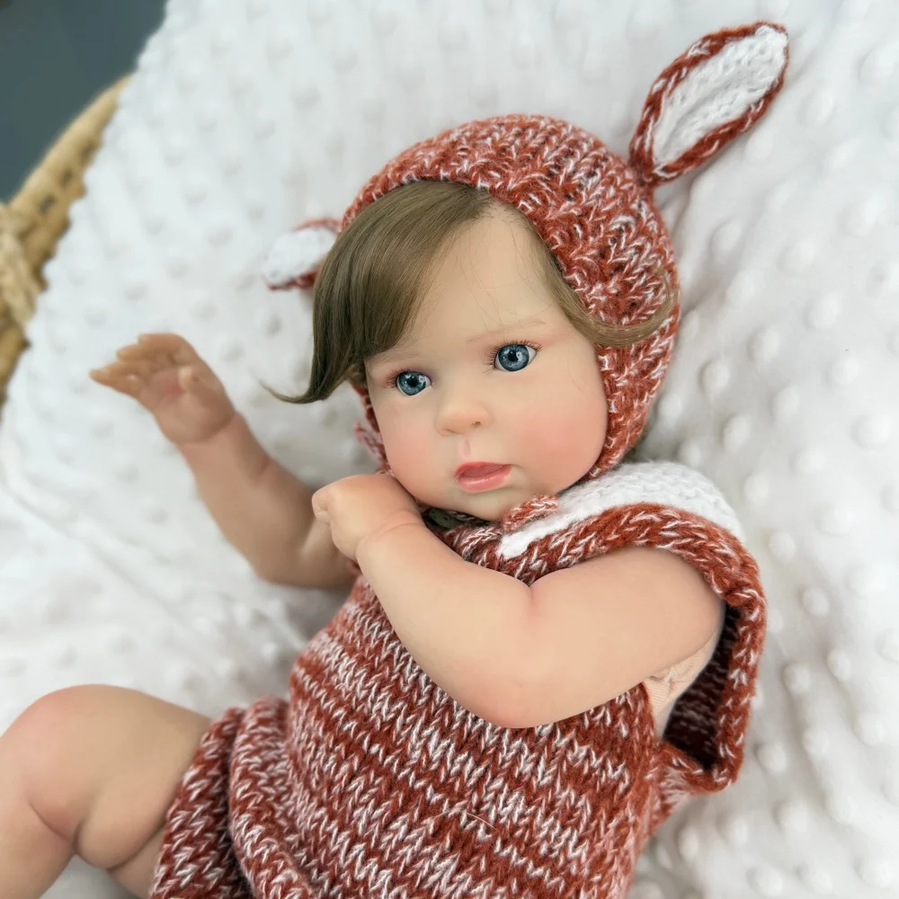BZDOLL 50CM/20INCH Lifelike Reborn Baby Doll, Handmade 3D-Paint Skin with Vein Cloth Body, Sweet Cute Girl Play Toy Perfect Gift