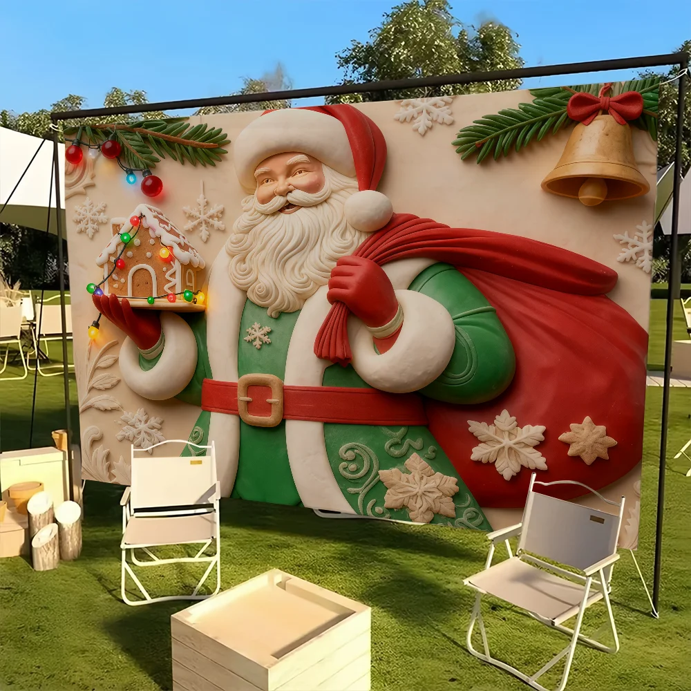 q flag Decoration Claus reindeer Outdoor snowman Picnic Santa Party Art Hanging Home Camping Party Banner Best sellers
