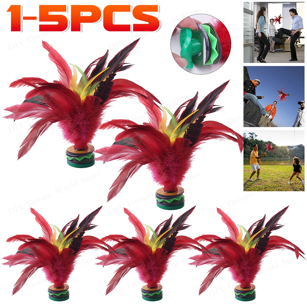 1-5 قطعة 20 سنتيمتر الصينية ريشة Jianzi الملونة الريش الريشة المحمولة القدم ركلة عقارب اللياقة البدنية الترفيه للجسدية