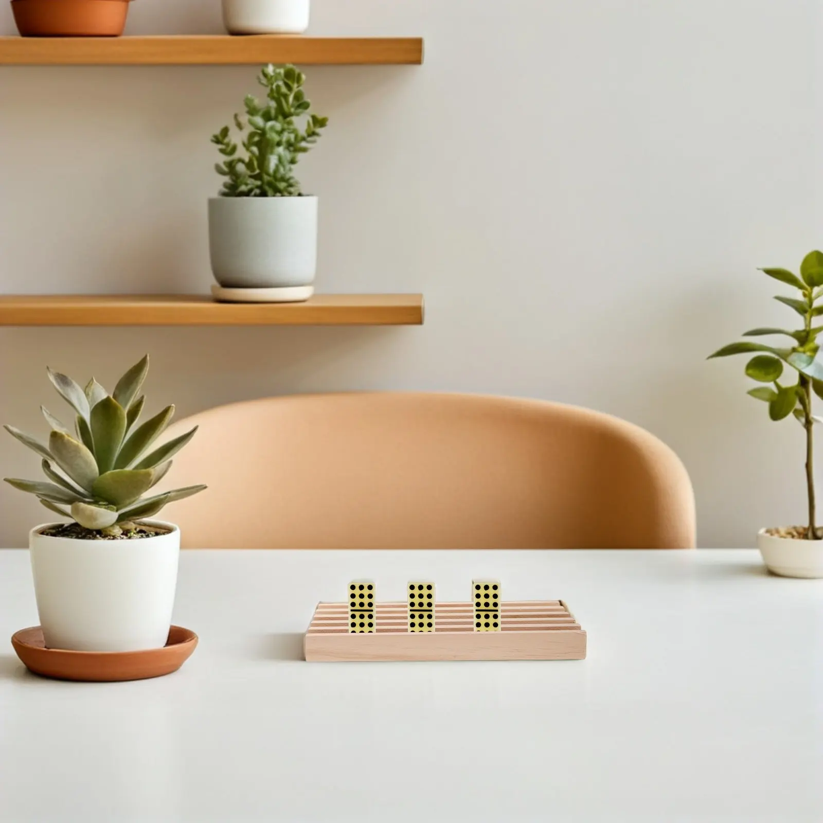 1 stks Houten Domino Rack Houder Natuurlijk Houten Basisbak Antislip Tafelblad Opslag Voor Tegels Kaarten Bordspel Organisator Domino