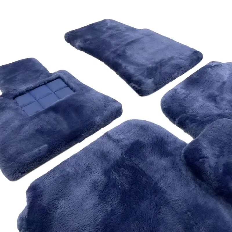 Genuine Black Sheepskin Car Floor Mats Fits for Rolls Royce Cullinan Dawn  Wraith Ghost