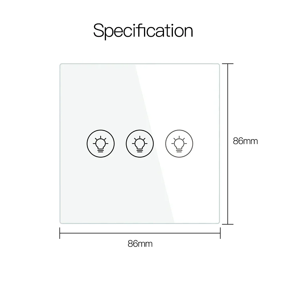 ZigBee Multi-gang Smart Light Dimmer Switch Independent Control Smart Tuya APP Control Works with Alexa Google Home 1/2/3 Gang