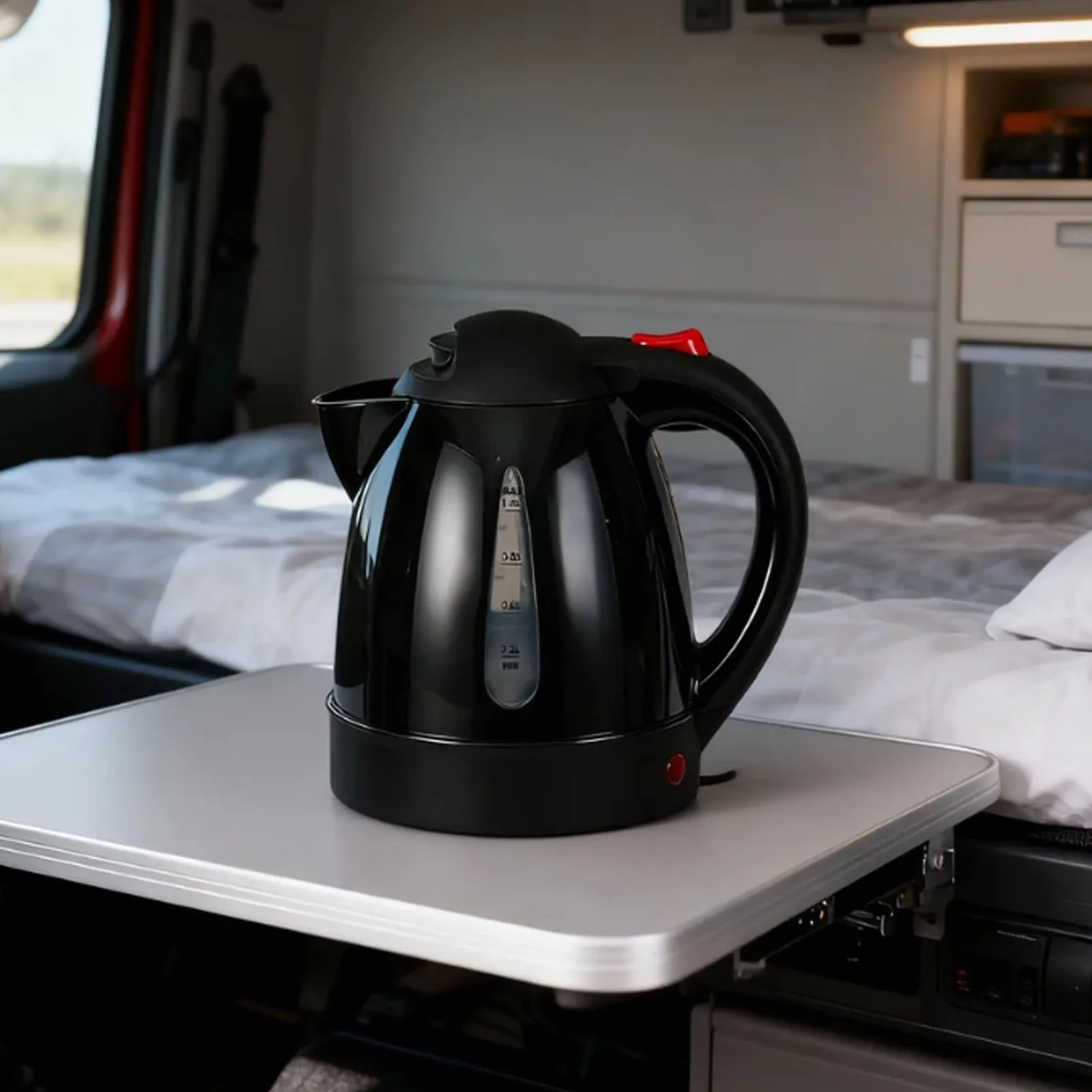 غلاية كهربائية للسيارة سريعة الغليان 12 فولت - غلاية شاي أسود 150 وات 1 لتر مع قابس سيجارة وإيقاف تلقائي #2