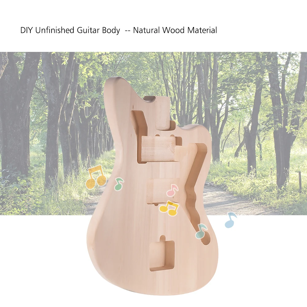 MZB-T DIY Electric Guitar Unfinished Body Guitar Barrel Blank Basswood Guitar Body for Guitars DIY Part Guitar Accessories