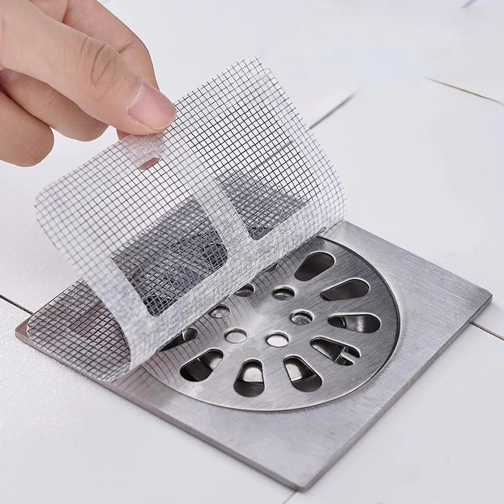 

Disposable Hair Drain Catcher Mesh Shower Cover Kitchen Bathroom Sink Strainer Stopper Anti-blocking Filter Floor Drains Sticker