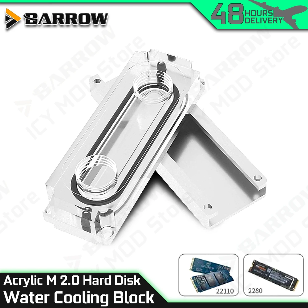 

Barrow M2 Solid State Disk Water Cooler SSD Heatsink Arcrylic for PC Gaming Liquid Cooling Building Hard Disk MOD HDM2280-PA