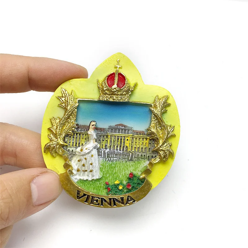 

3D Resin Vienna (Austria) Fridge Magnet (Crown & Palace) Cute Magnets Imanes Nevera Magnet Frigo Room Decorations