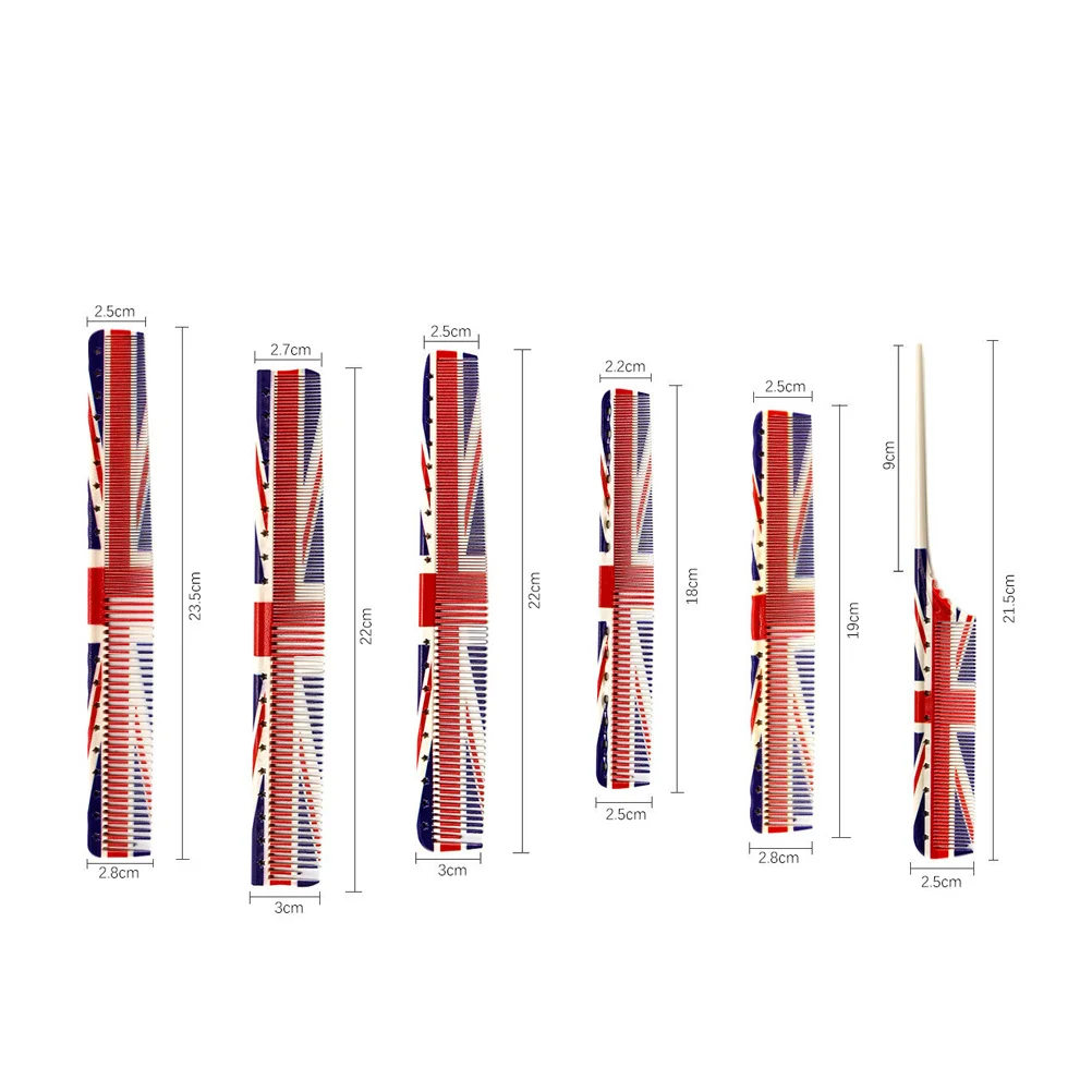 

6Pcs Rainbow Combs Set Plastic Styling Combs Hairdressing Fine Coarse Tail Comb Salon Detangling Anti-Static Hair Accessories