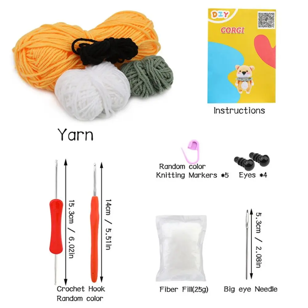 DIY Beginner Pendant Dolls Handmade Knitting Kit Wool Yarn Thread Crochet Material Kit For Women