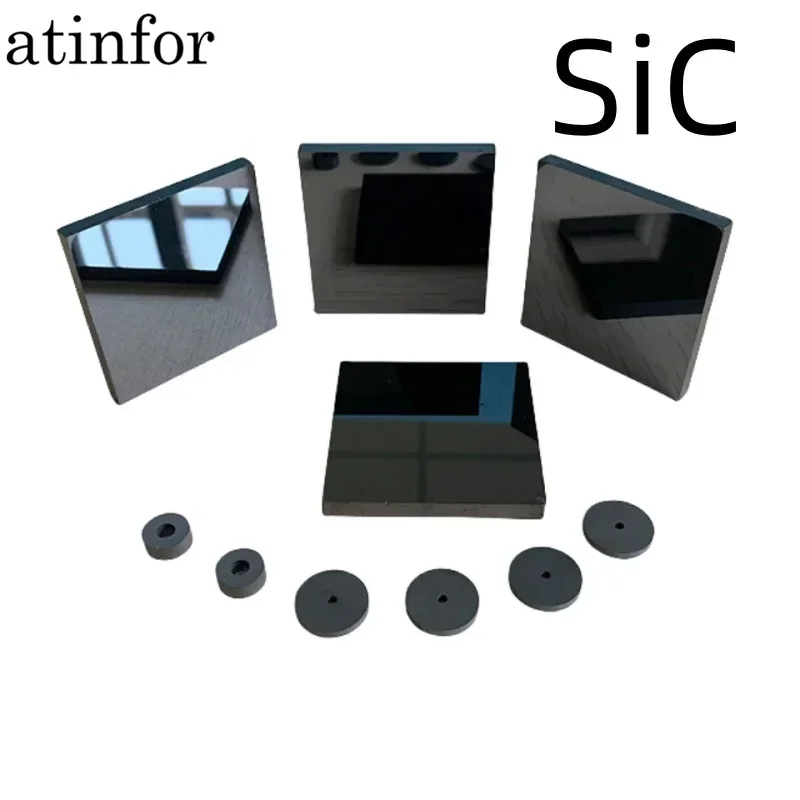 atinfor Customized silicon carbide ceramic square pieces/pressureless sintered bulletproof and wear-resistant plates