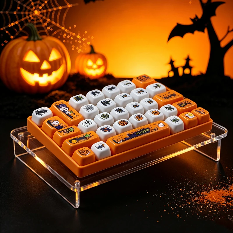 26 Tasten Halloween-Tastatur-Klicker-Schlüsselanhänger, Cartoon-Stressabbau mit Klickgeräusch, Rucksackanhänger, Partygeschenk für Erwachsene – Detail 9