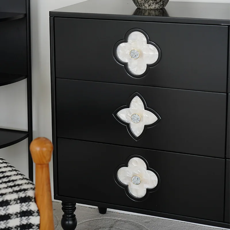 

Italian minimalist four-leaf clover retro home all solid wood six-chest cabinet drawer cabinet storage cabinet bedroom storage c