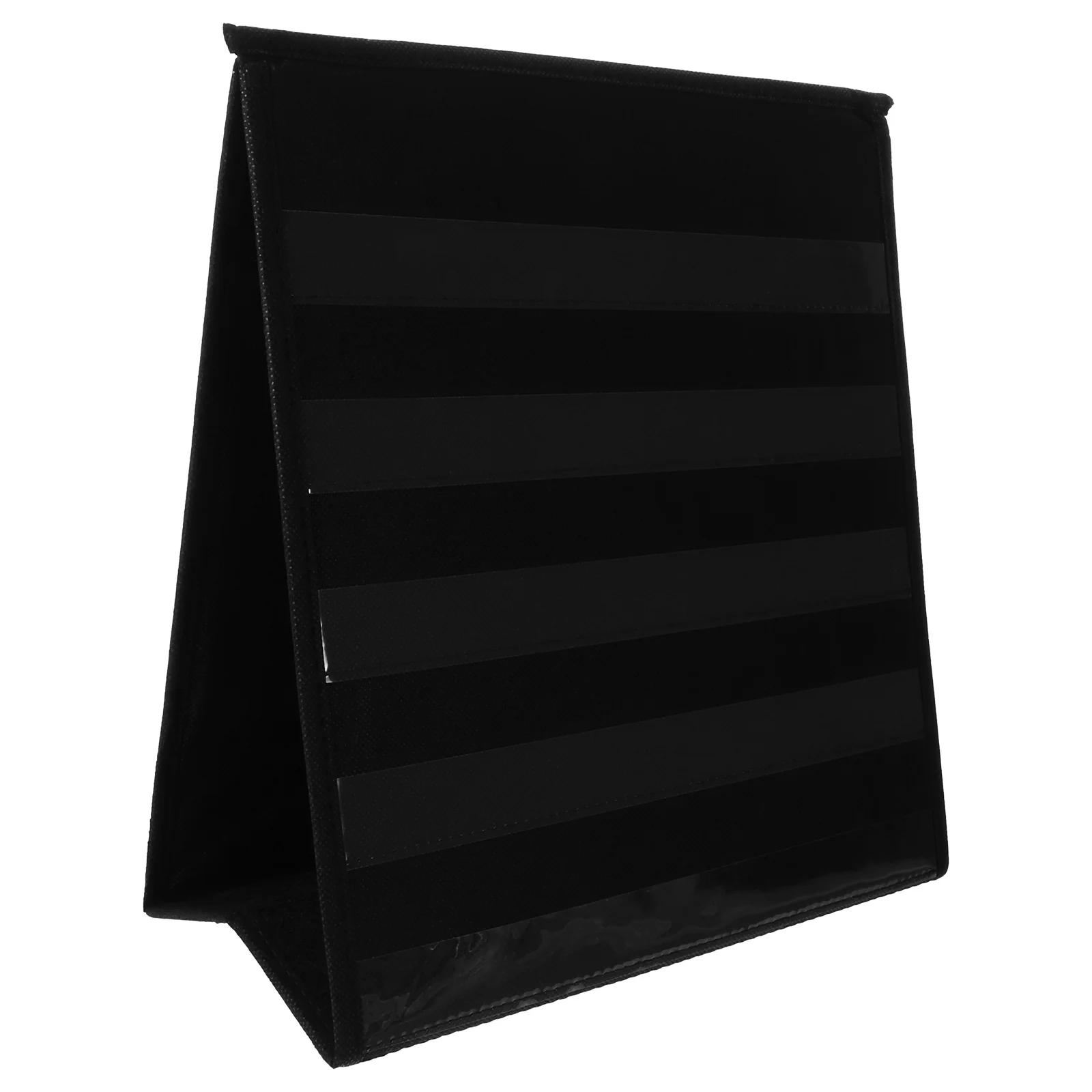 

Double-sided Display Stand Black Foldable Desktop Triangle Rack Transparent Window Bag Teaching Aid Chart Portable
