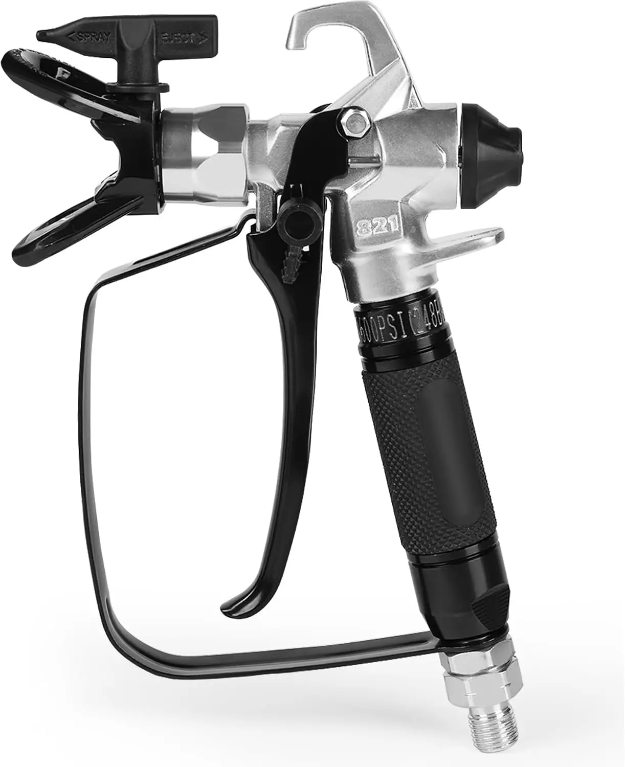 Airless Paint Sprayer Gun Premium Model 821, High Pressure 3600 PSI with 517 Reversible Nozzle Tip, Swivel Joint, Rubber Handle,