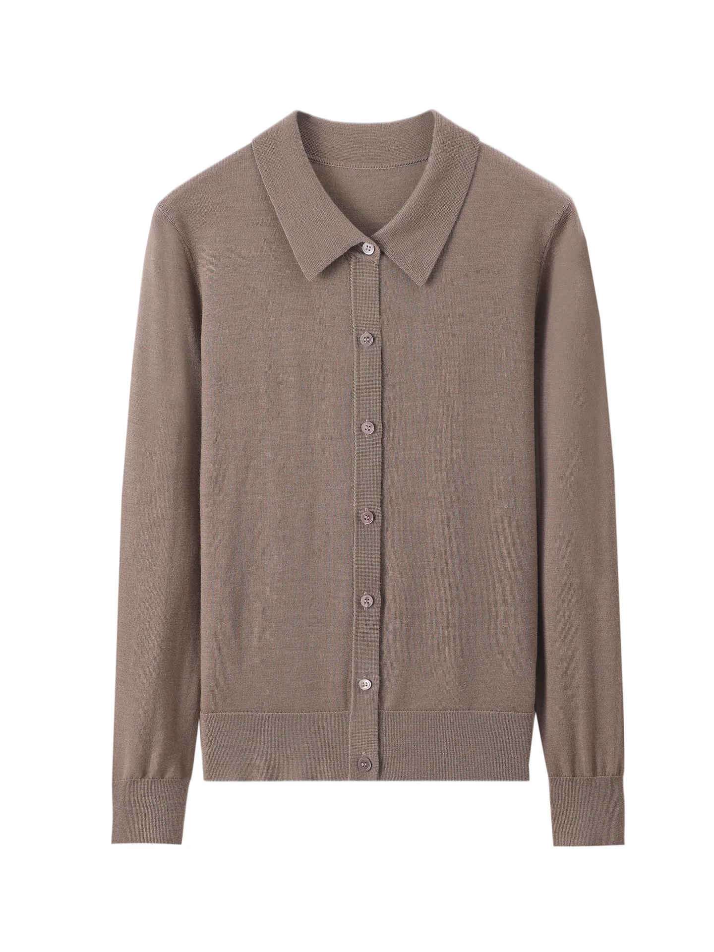 High Quality Women's Spring Autumn T-Shirts 100% Wool Female Sweater Worsted Knitwear Polo Cardigan Long Sleeve Clothing New Top
