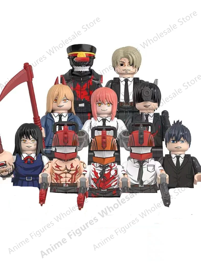 Bloques de construcción de dibujos animados para niños, Mini figuras de acción de Demon Man, Denji, Pochita, Anime, juguetes de ensamblaje, regalos,