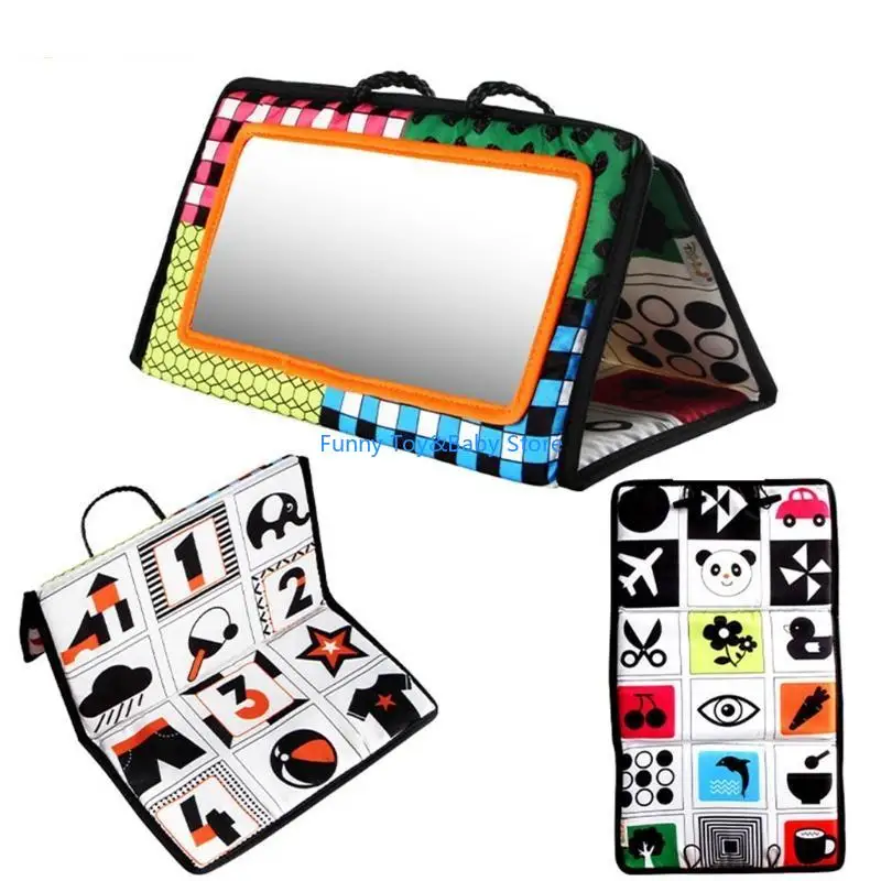 سيارة أطفال للرضع للمقعد الخلفي معلقة قابلة للطي مرآة للسفر محمولة بأنماط كرتونية لطيفة للأطفال الصغار التعلم المعرفي العالي