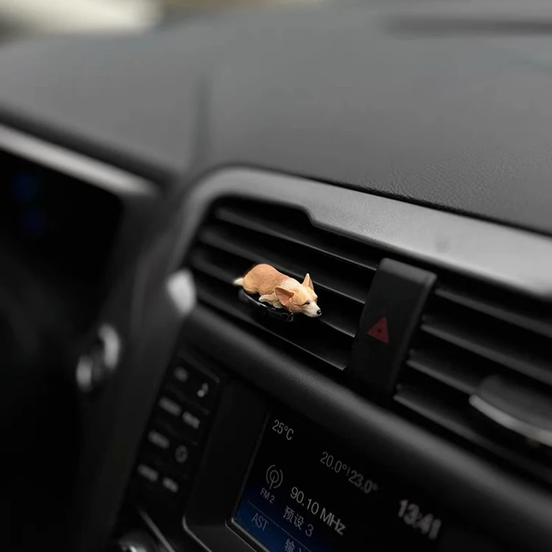 Cute Car Interior Decoration Ornaments Mini Corgi Action Figure Autocenter Console Rearview Mirror Decoration Car Accessories