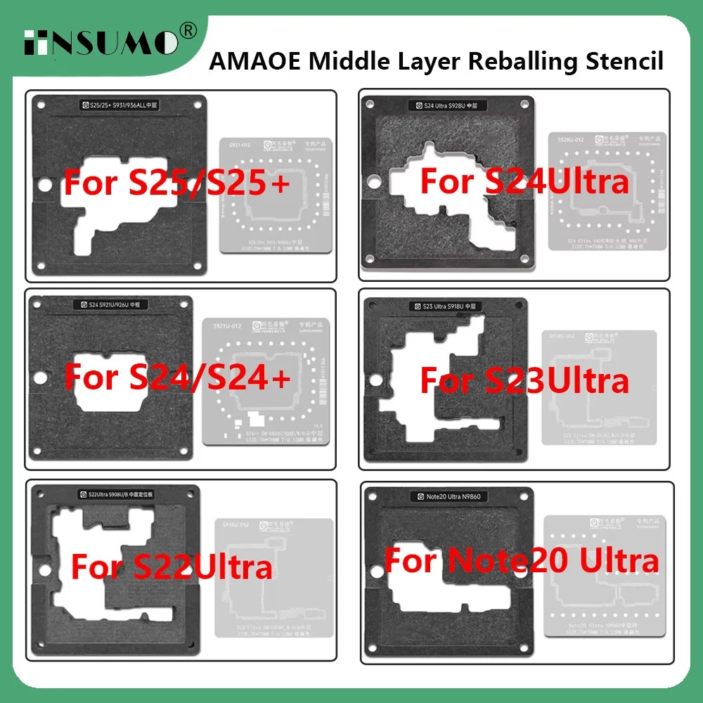 AMAOE  Middle Layer Reballing Stencil Station Kit for Samsung S26 S25Ultra S23Ultra Positioning Plate Rework Solder Tin Planting
