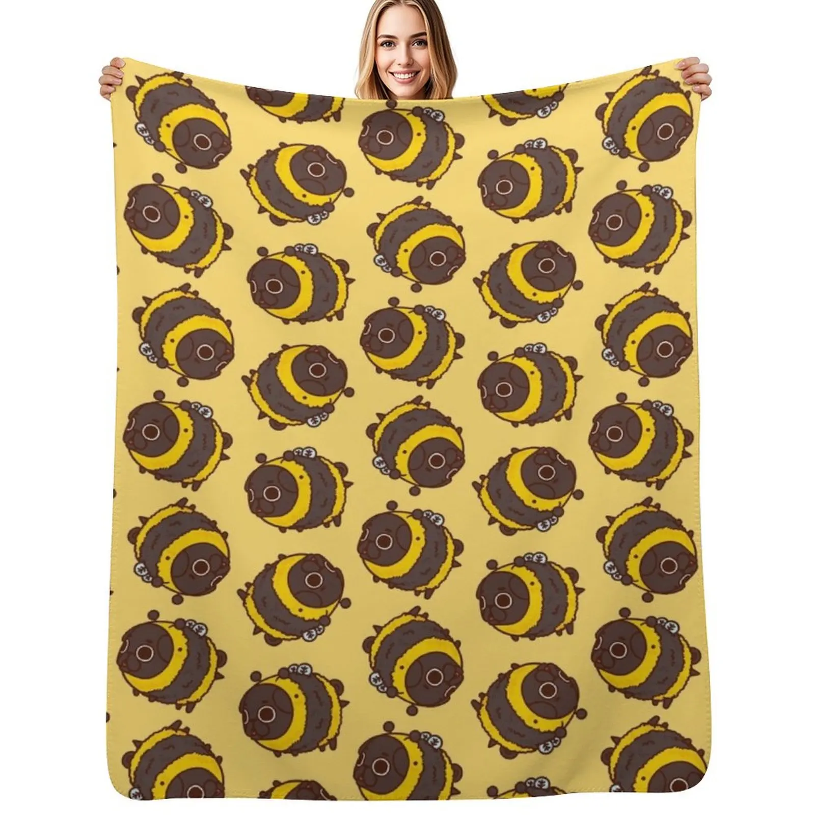 Bee Ollie Throw Blanket Luxurious Soft Fuzzy Blanket for Sofa Bed