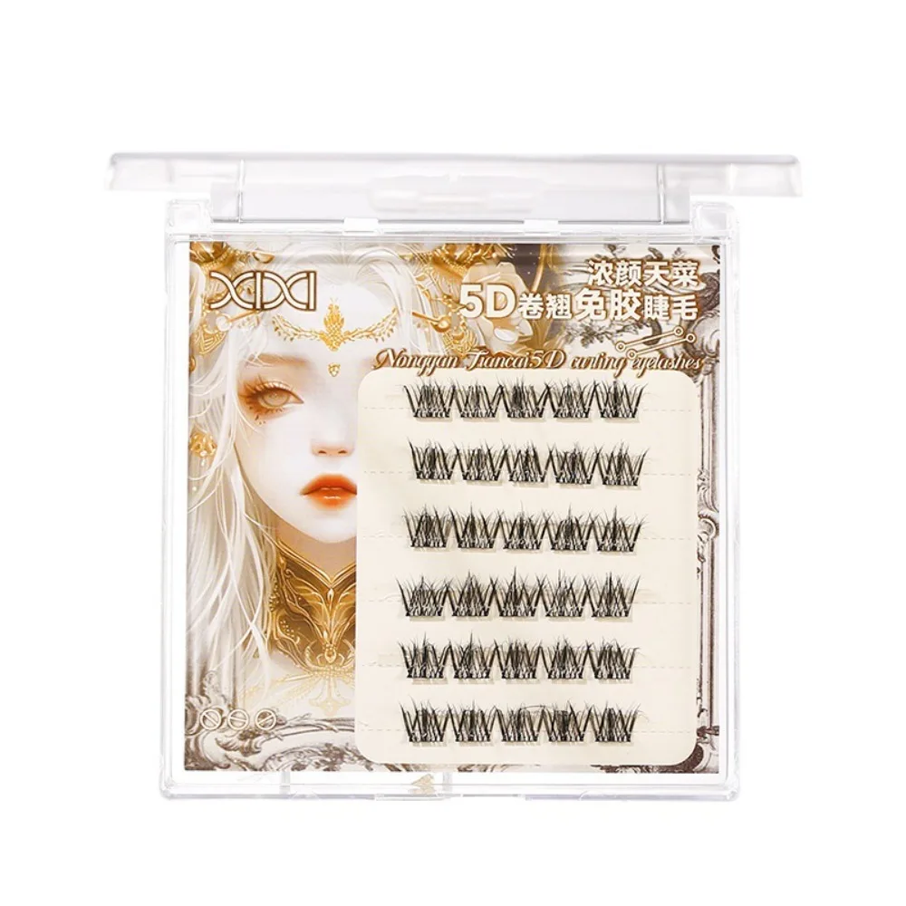 Clusters de cílios autoadesivos de extensão, faça você mesmo, sem cola doce, cílios postiços individuais de longa duração, clusters de cílios postiços para mulheres/meninas