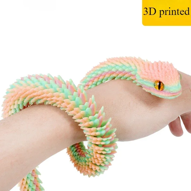 3D Printed Snake Rotatable Joints Snake Figurines Home Office Desktop Crafts Ornament Creative Home Garden Landscape DIY Animal