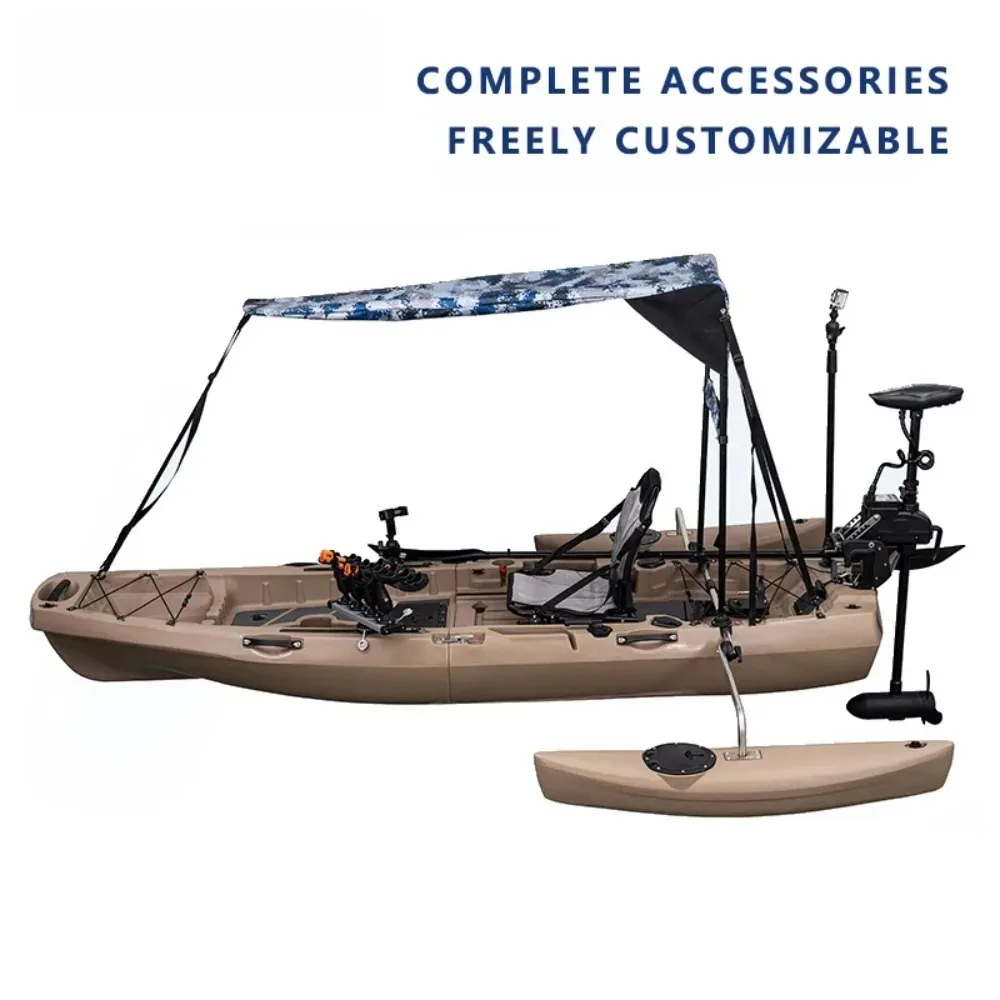 

Modular Kayak LLDPE Fishing Boat Motorized Canoe Seat Paddle Rotomolded Portable Take Apart Raft Angling Drift Engine Water Gear