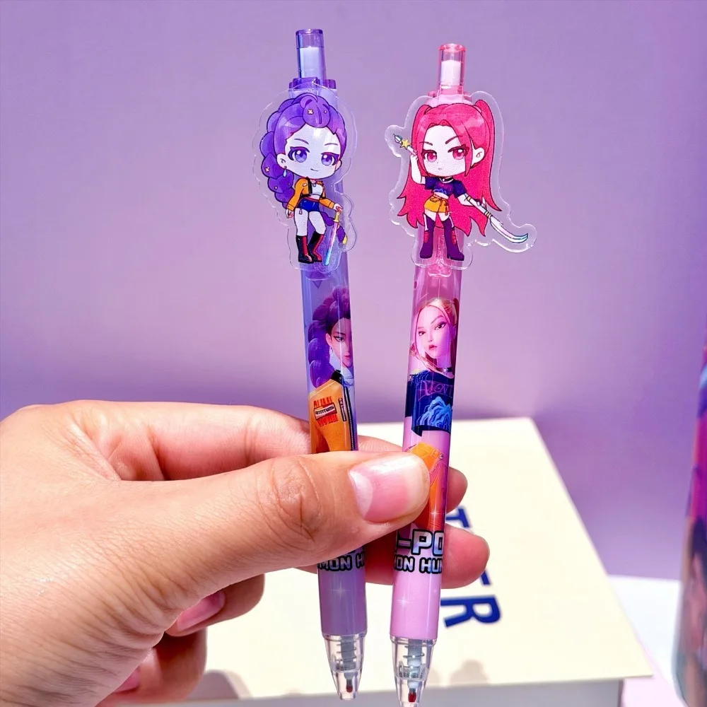 6/12/18Pcs KPop Demon Hunters Huntrix Rumi Black Gel Pen Student Writinng Pen Anime Figure Stationery Study Supplies Gift 0.5mm image 6