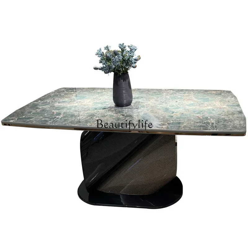 

LJYItalian light luxury dining table and chair combination suite villa restaurant rectangular table