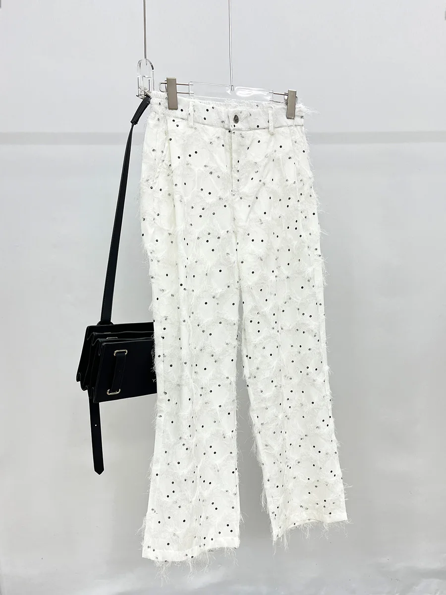 

Casual Loose Men's Pants Faionable Straight iny Tube Semi-Transparent No-Iron Personali Leisure Trousers Design Sensation