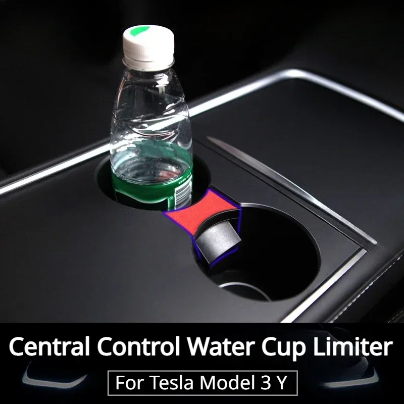 Clip de límite de deslizamiento para ranura de taza de agua de coche para Tesla Model 3 Y 2023, accesorios ABS, giro de piel, portavasos de coche,