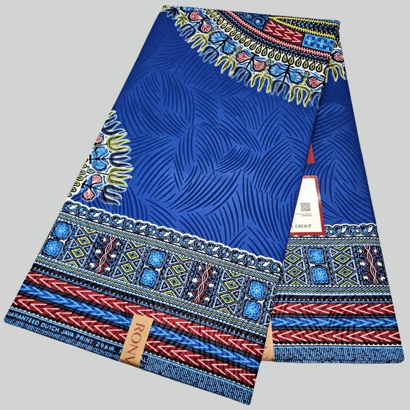 

Африканская традиционная синяя хлопковая ткань с принтом в стиле батик, восковая ткань для шитья платья, одежды, брюк, наволочки для дивана R2306