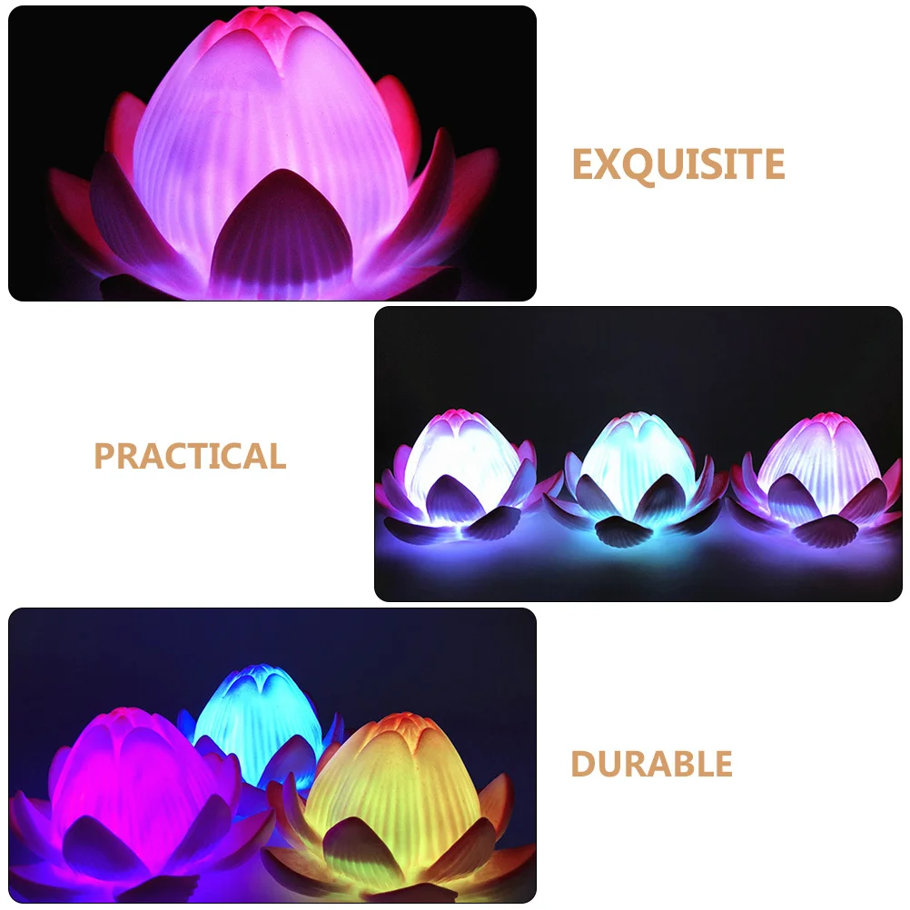 Led Lotus Lamp Realistic Light For Garden Wedding Party Buddha Decoration Solar Powered Outdoor Lighting