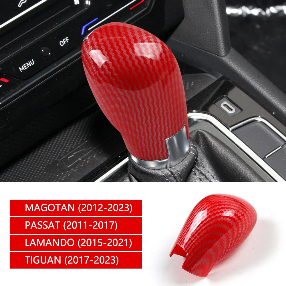 Car Gear Shift Knob Carbon Fiber Cover For Volkswagen MAGOTAN PASSAT LAMANDO TIGUAN Car Tuning Accessories