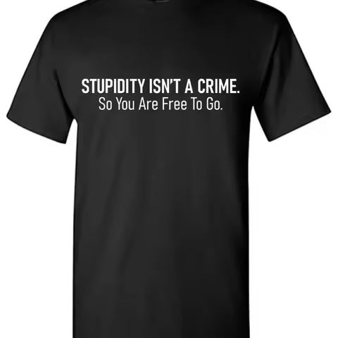 Stupidity Isn'T A Sarcastic Humor T Shirt For Men Novelty Funny