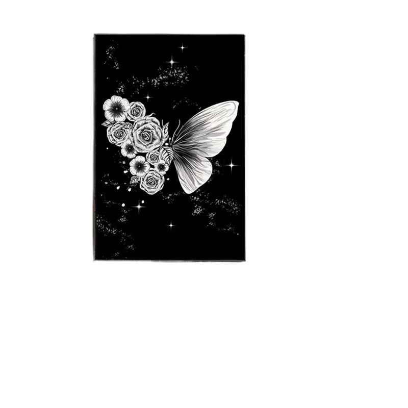 

Black and white butterfly feeling living room decorative painting simple wall painting