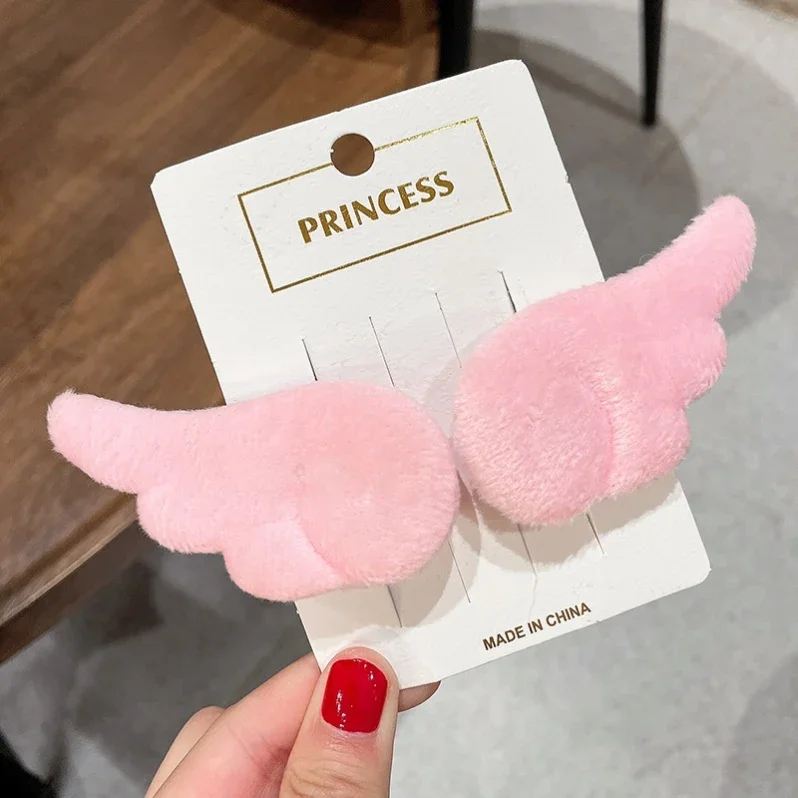 2pairs Super Nette Engel Flügel Plüsch Haarnadel Mädchen Haar Clip Zubehör Barrettes Hairgrip Kopfschmuck Headwear Haarspange Ornamente