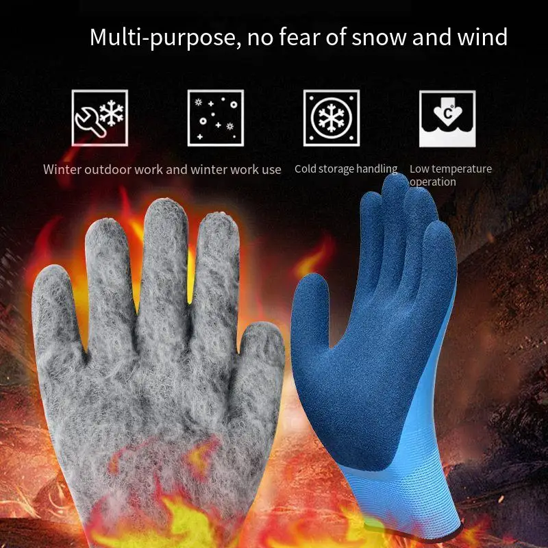 -30 Thickened Work Gloves Waterproof Windproof Coldproof Full Finger Gloves Winter Padded Outdoor Riding 1 pair -20°Gloves