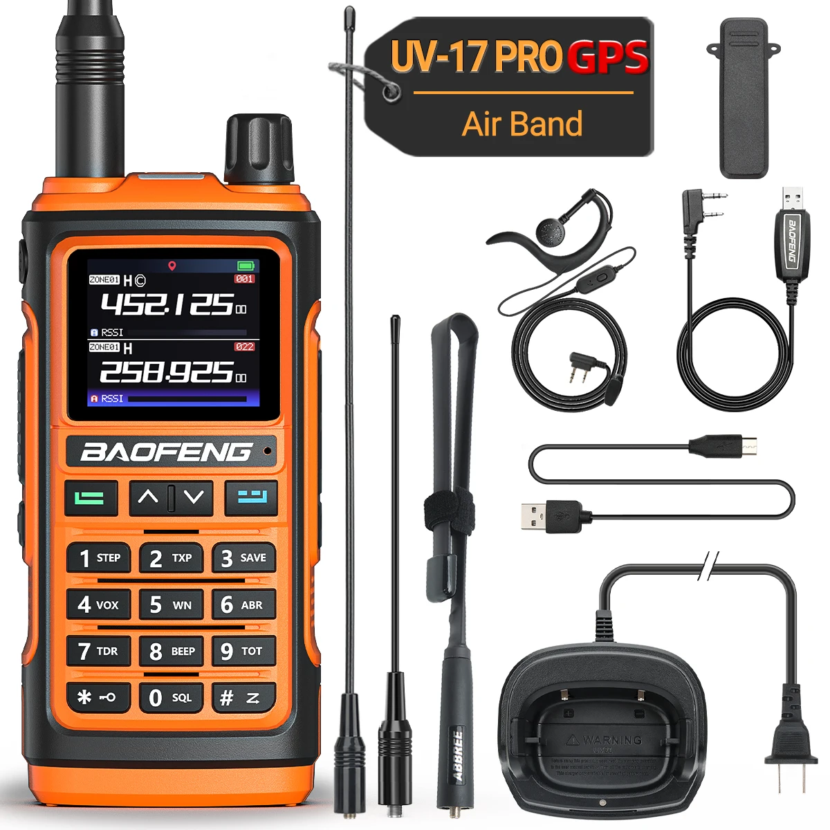 Baofeng UV-17 Pro GPS Walkie Talkie Air Band FM Long Range Radio Wireless Copy Frequency Handheld DTMF Two Way Ham Radio UV-5R