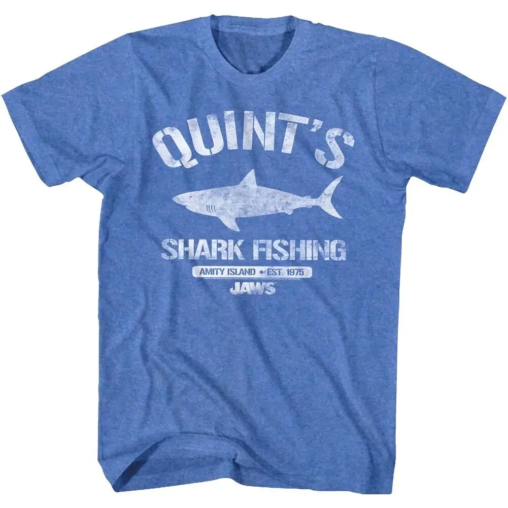 Jaws Quint's Shark Fishing Men's T shirt Amity Island Movie Fisherman Top